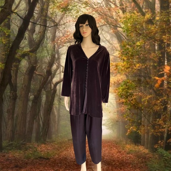 Vintage 1990s Nina Piccalino Tunic Top and Pants - Size 14 - Picture 1 of 10